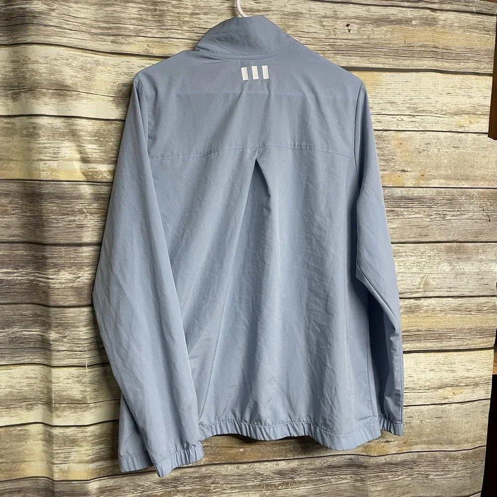 Adidas Golf Men's XL Blue Grey Full Zip‎ Windbreaker Jacket Coat Pockets